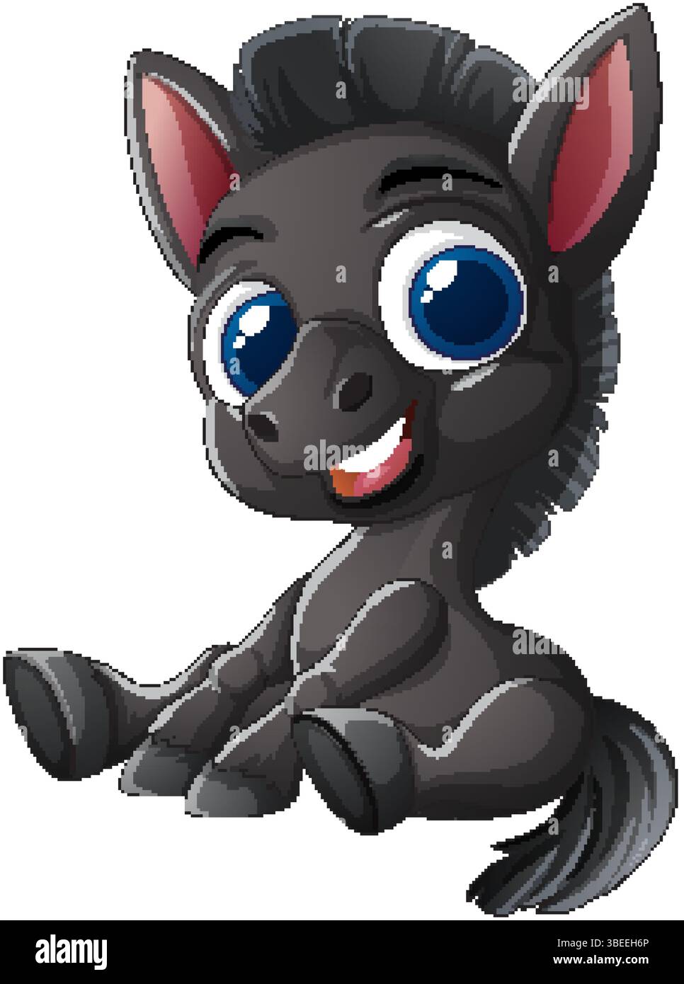 Cute baby donkey with big eyes and smile Stock Vector Image & Art - Alamy
