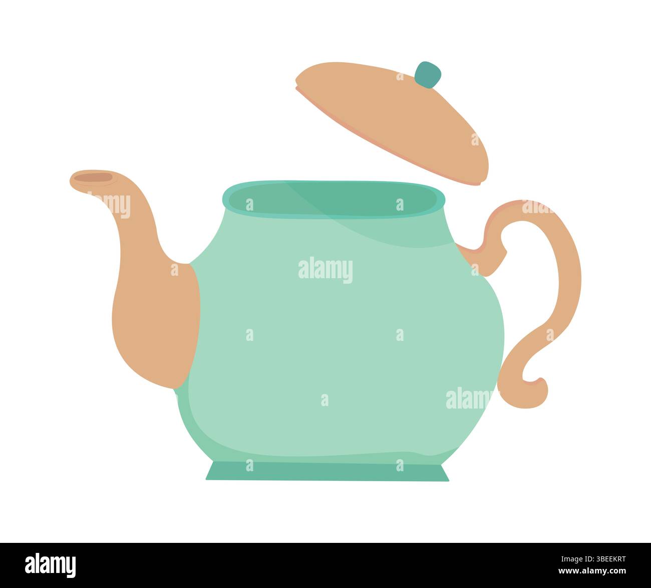 Brown ceramic teapot. Vector illustration Stock Vector Image & Art - Alamy