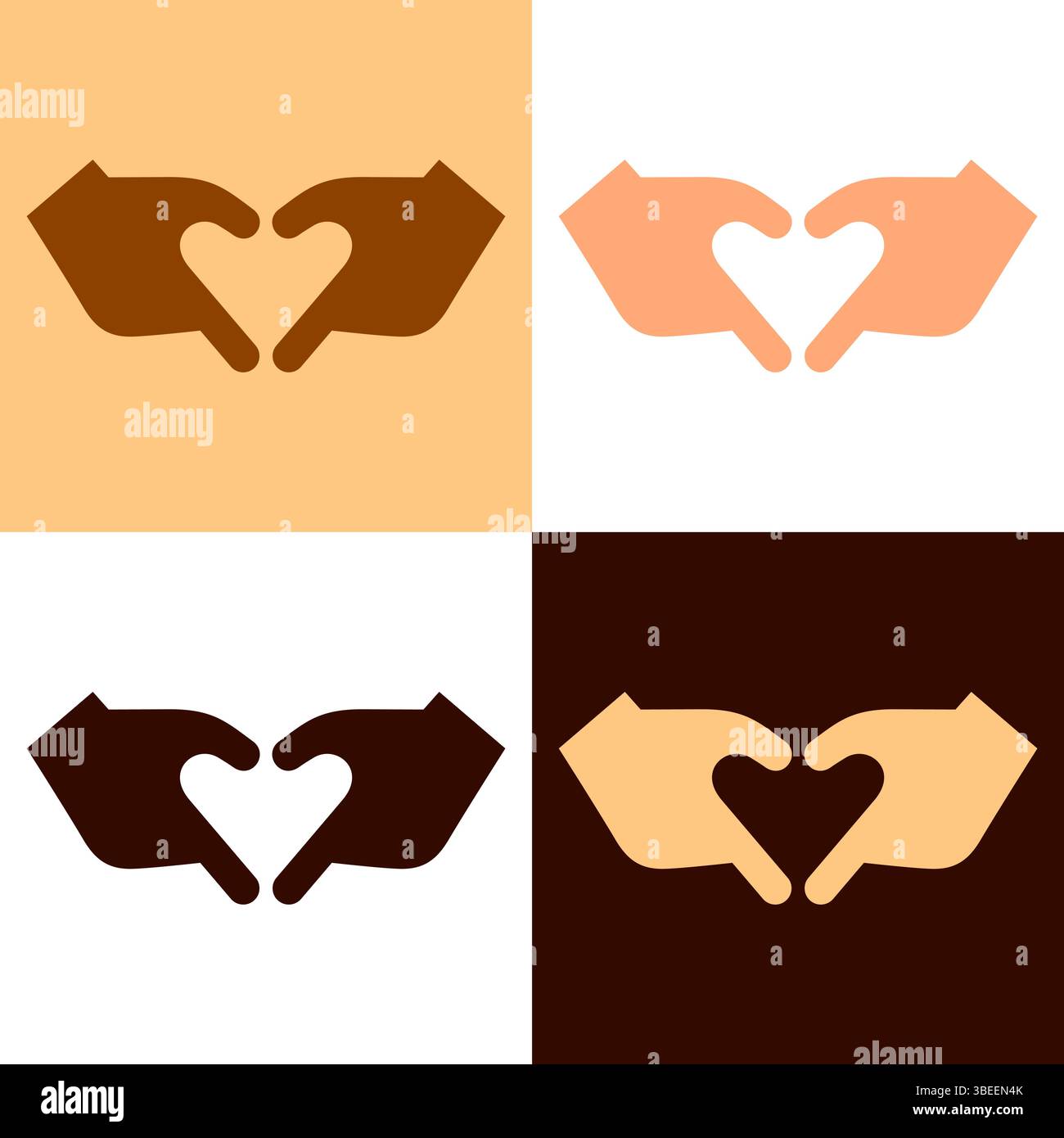 Set icons with hand gestures in various colored skin Stock Vector Image ...