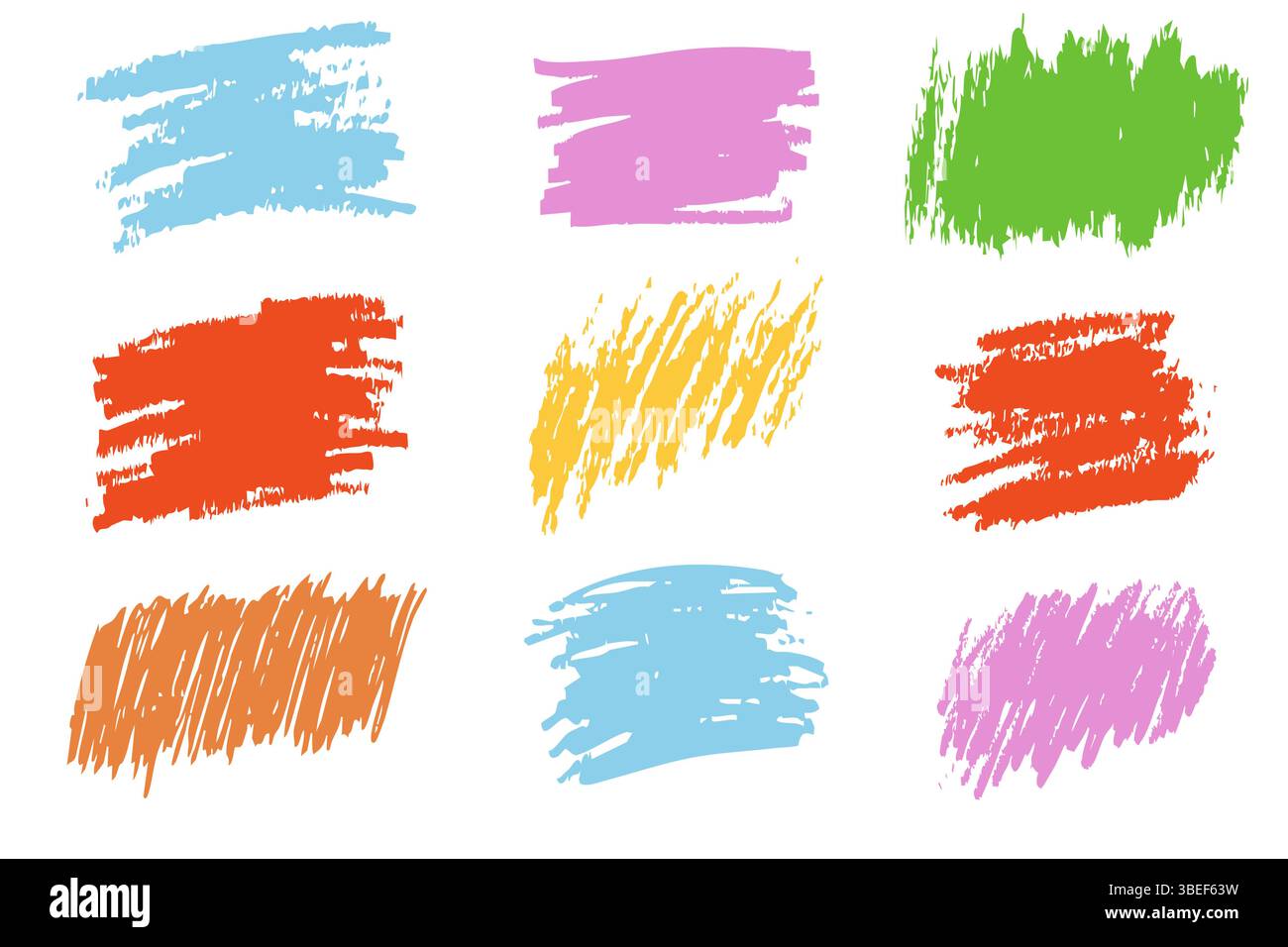 Crayon underline stroke brush mark, grunge textured hand drawn sketch ...