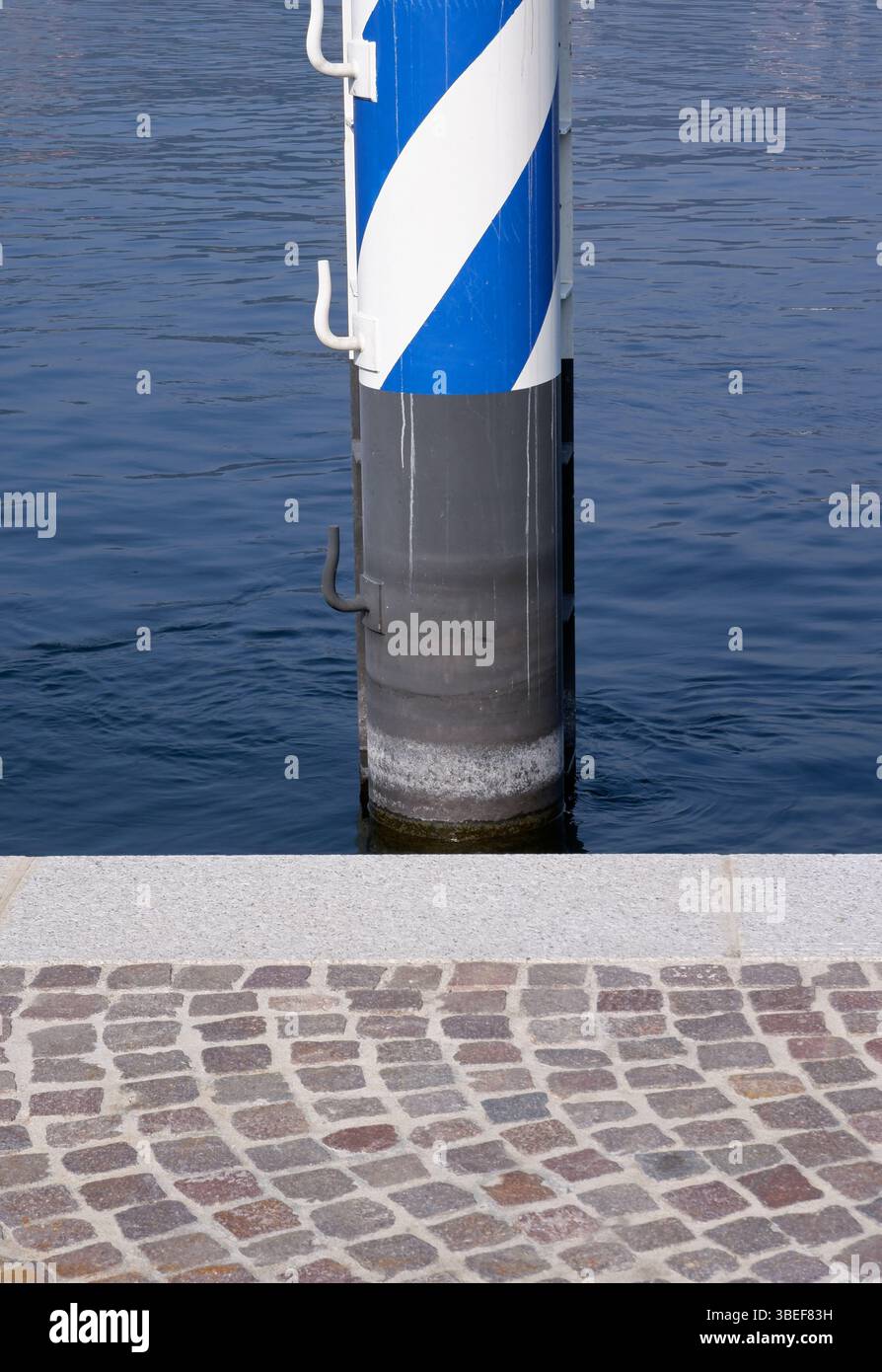 a mooring post near the dock Stock Photo