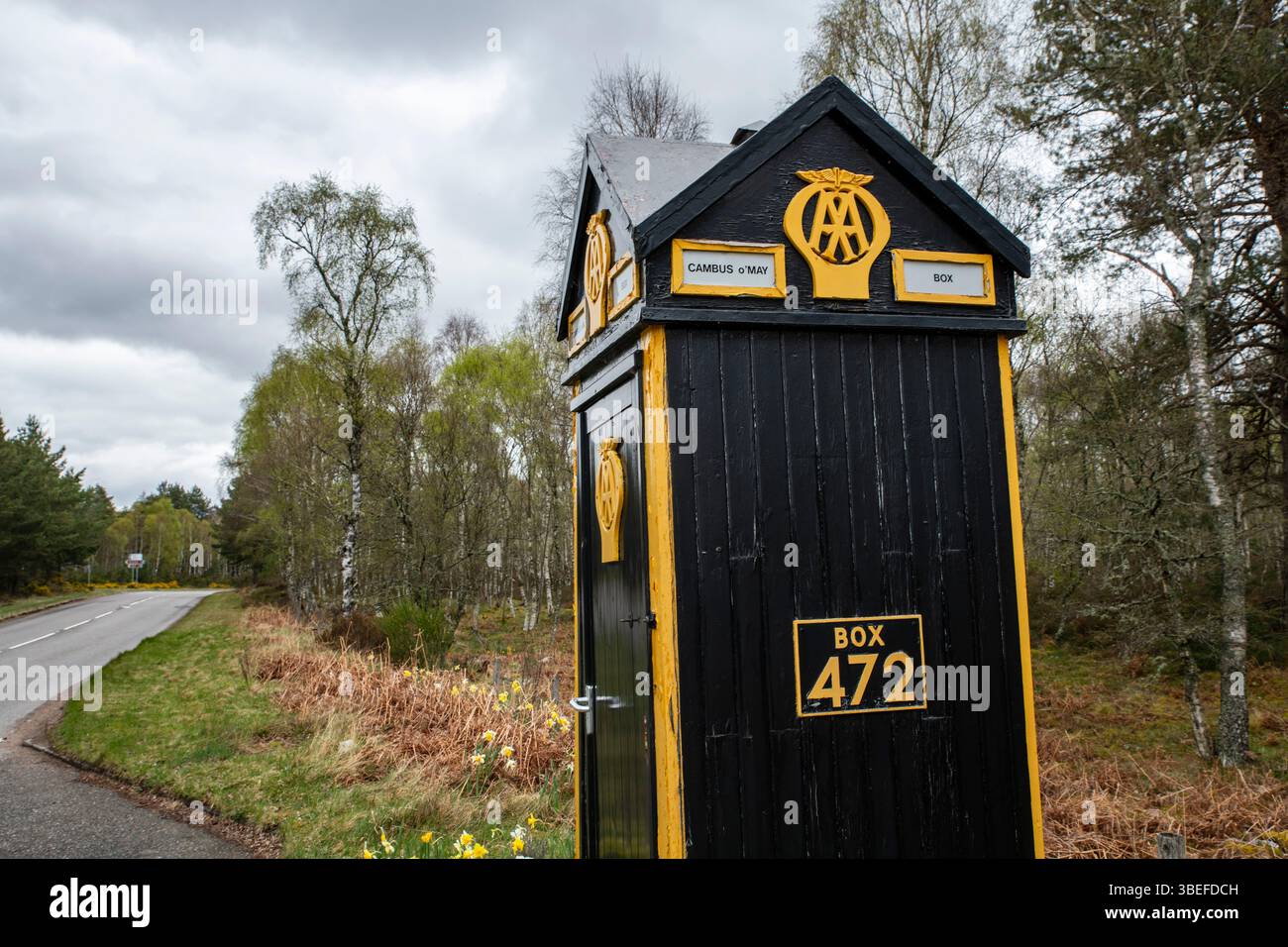 Historic AA box in the Scottish Highlands—remnant of motoring heritage ...