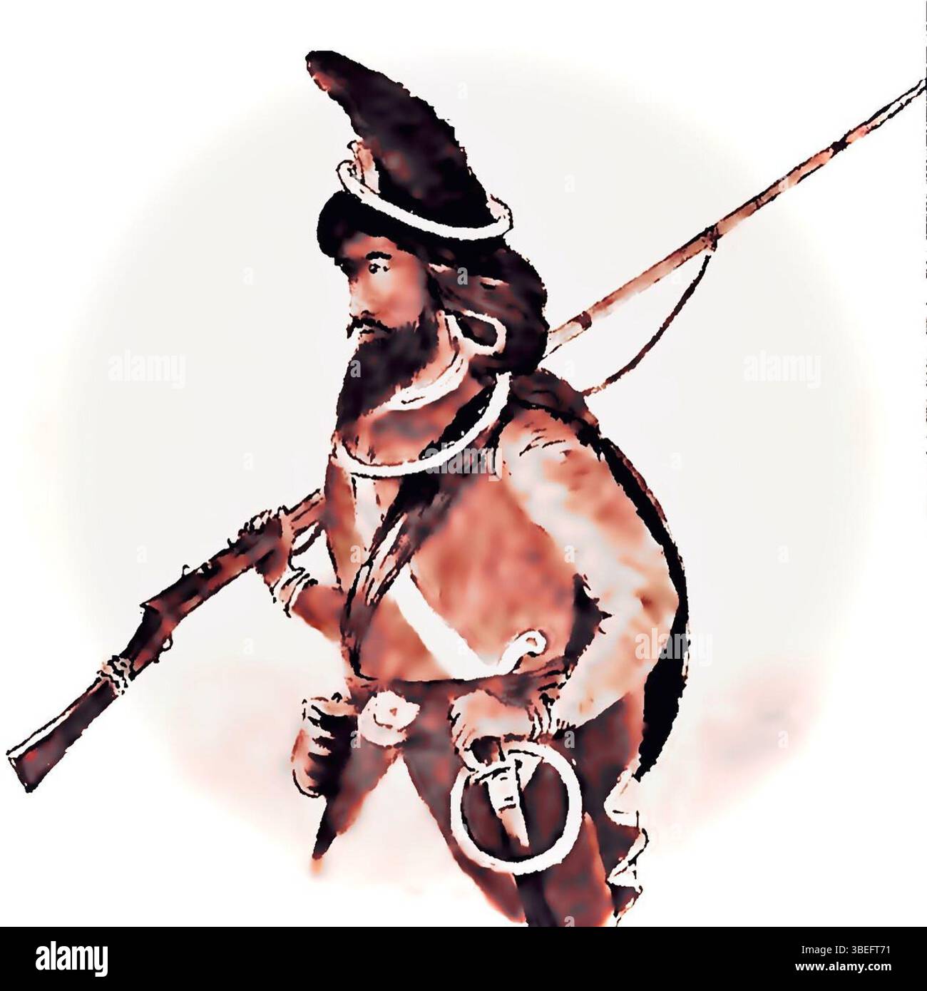 A depiction of Sikh Warriors from around 1840, showing their ...