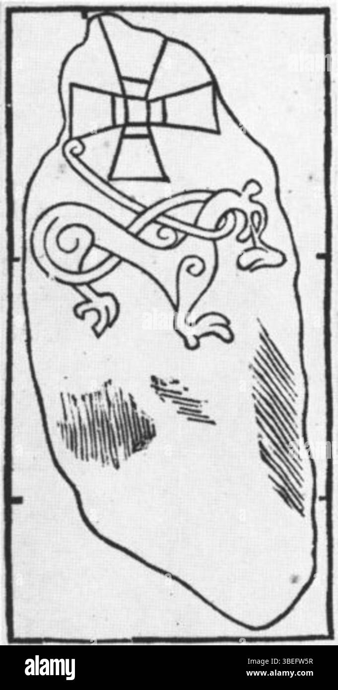 An illustration of Upplands Runinskrifter 936, a runestone in Sweden ...