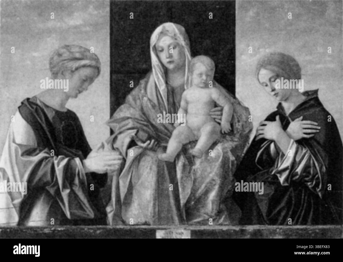 Painting by Giovanni Bellini circa 1480 depicting the Madonna and Child ...