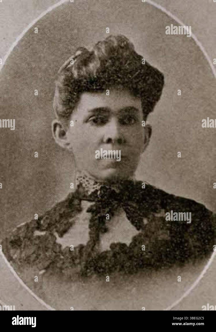 Alma Holman Burton was the first woman to be appointed professor at DePauw University. This 19th-century photograph, captured by an unknown photographer, is a historic portrayal of her during her groundbreaking career. Stock Photo