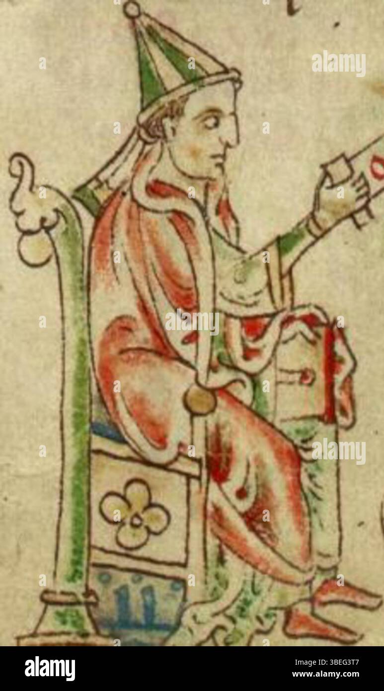 This 13th-century illustration from the First Council of Lyon depicts ...