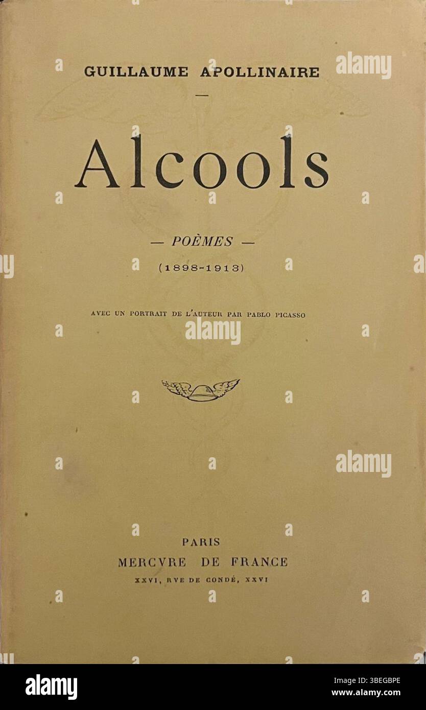 The cover page of Guillaume Apollinaire's *Alcools* (1913) features the ...