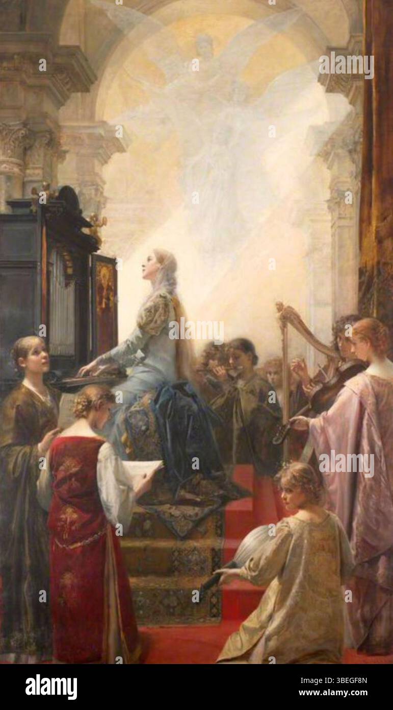 *Saint Cecilia* by Eduard Veith (1858–1925) depicts the Christian ...