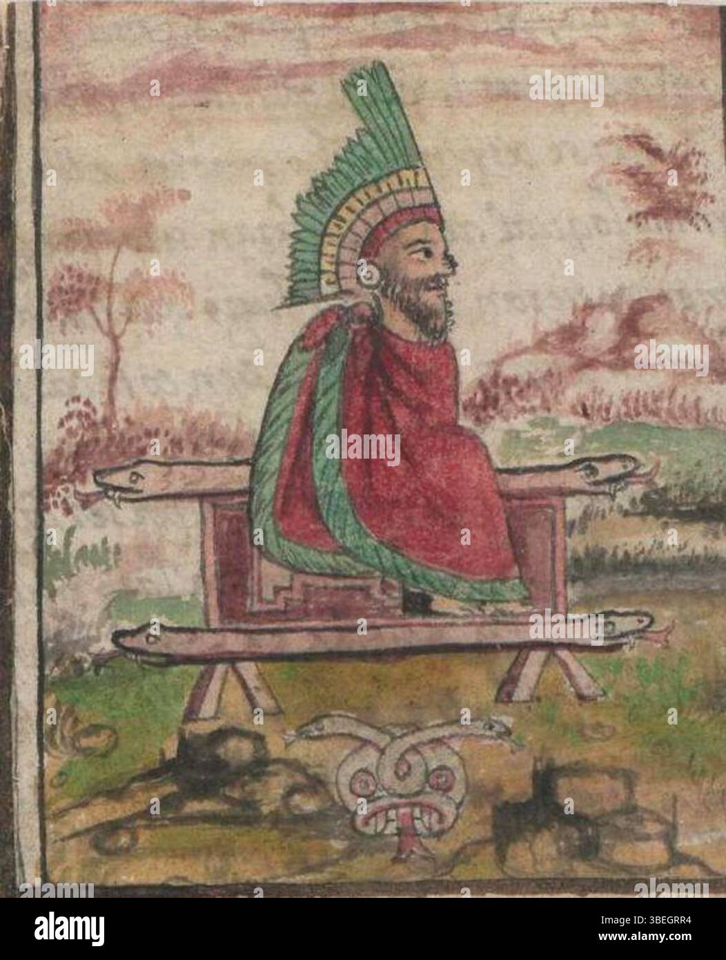 The Durán Codex, a 16th-century Mexican manuscript, includes an ...