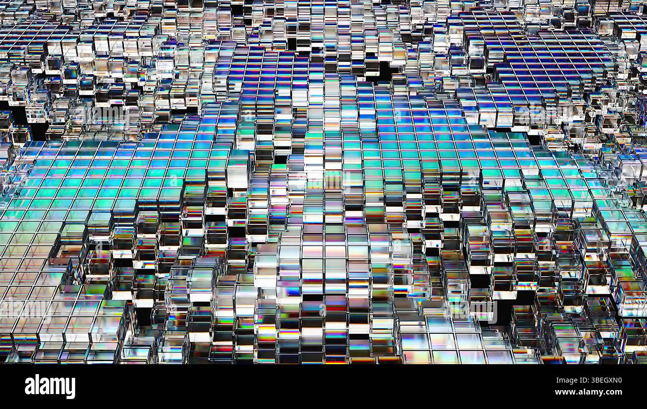 Surface glass blocks. Computer generated 3d render Stock Photo