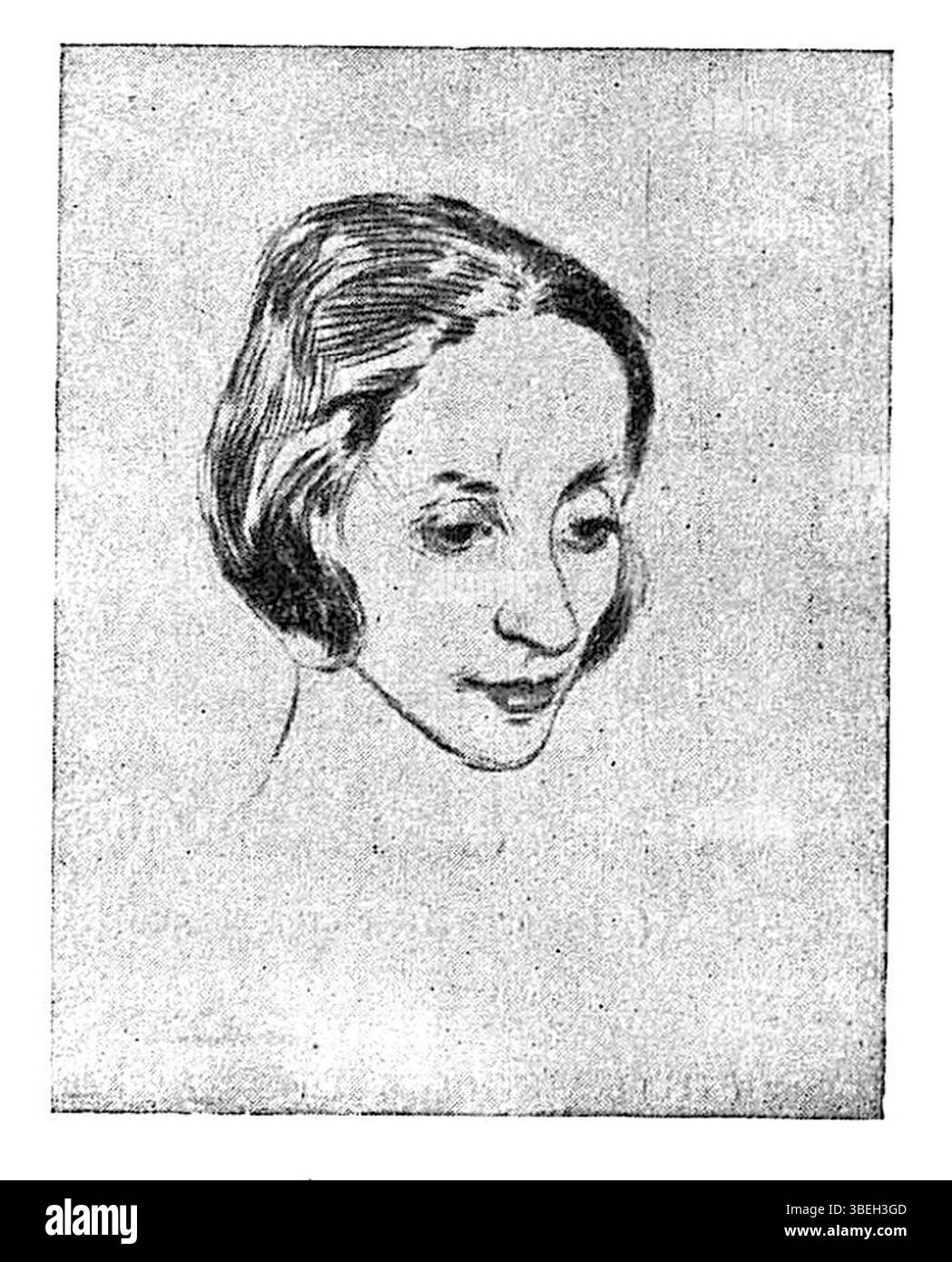 A 1924 etching titled *Tête de femme* by Albert Varadi, showcasing the ...