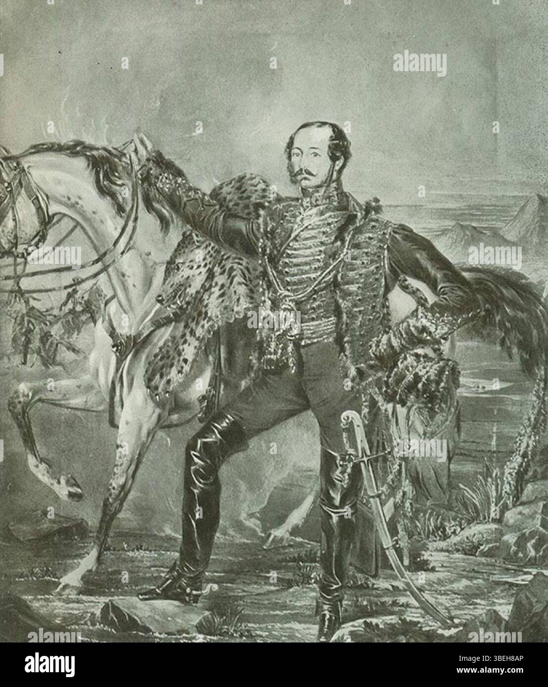 A cropped version of the 'Colonel Whyte, 7th Hussars' portrait, showing ...