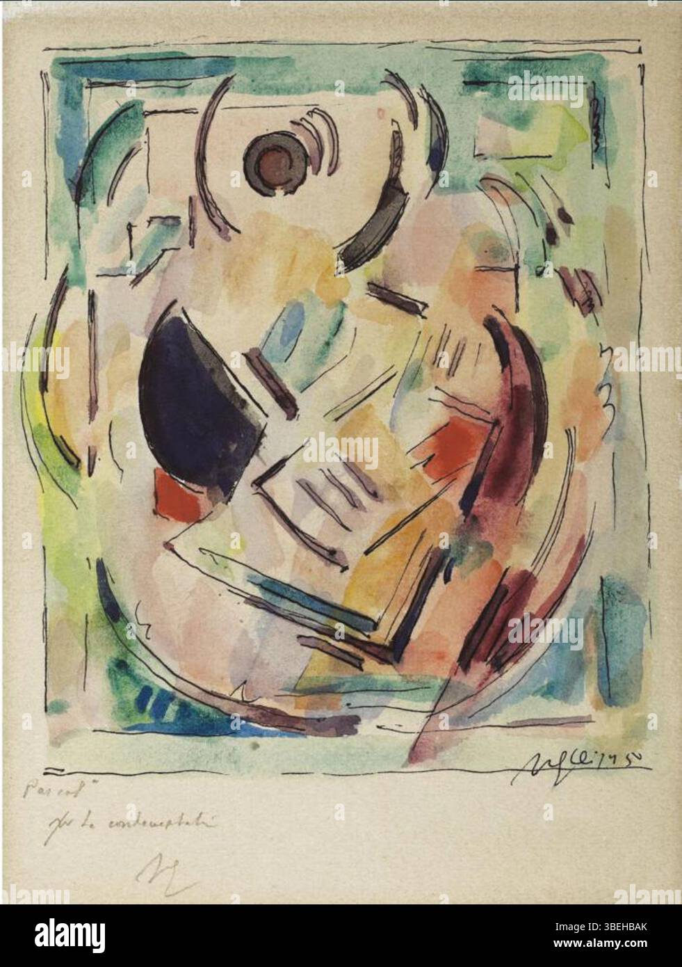 'Composition 50c' by Albert Gleizes is a dynamic abstract work ...