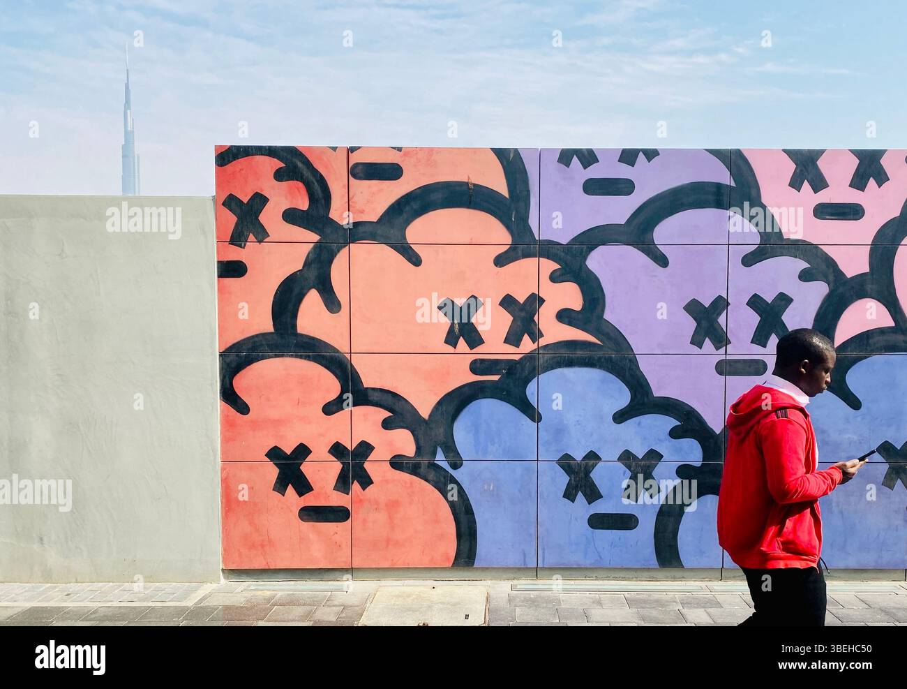 street art mural Box Park - Smartphone Captured Stock Image