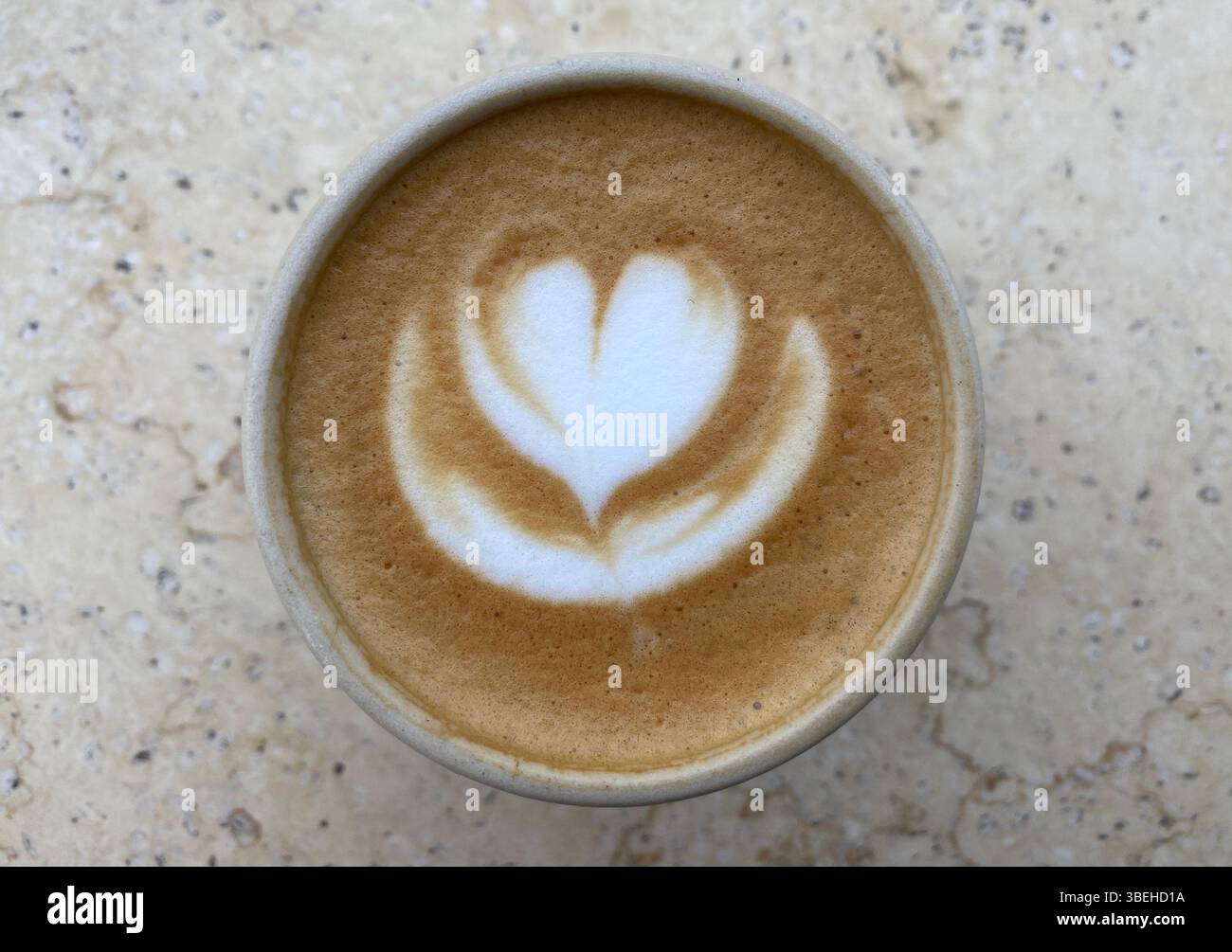 coffee cup love heart beige - Smartphone Captured Stock Image