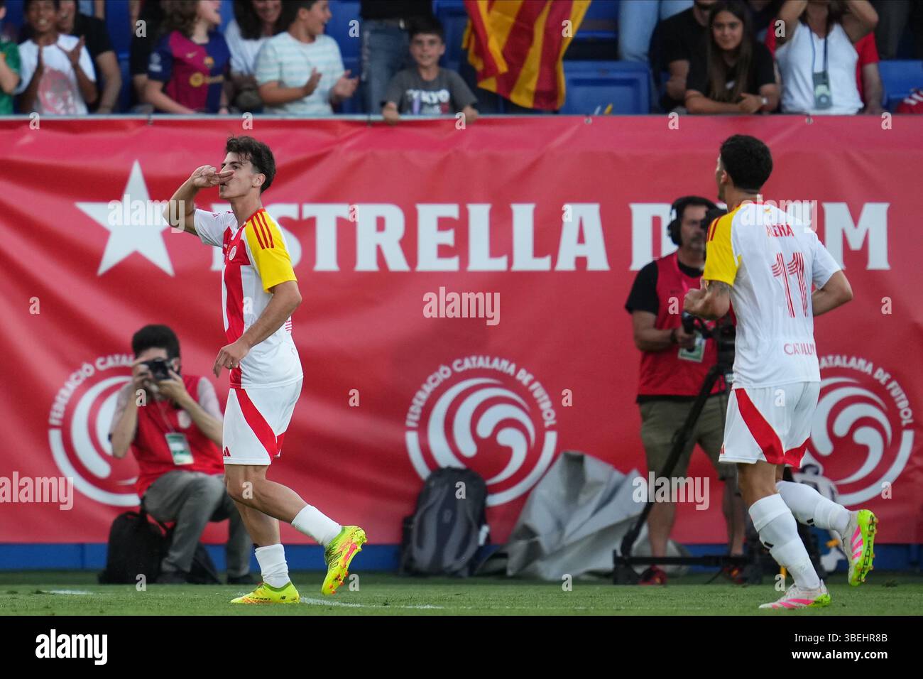 Notus Roca Antoniu Roca of Catalonia celebrates after scoring the 1-0 during the ...