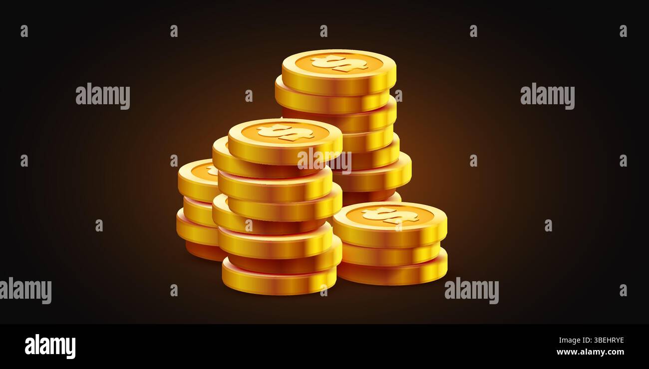 Stack of golden coins. Vector illustration Stock Vector Image & Art - Alamy