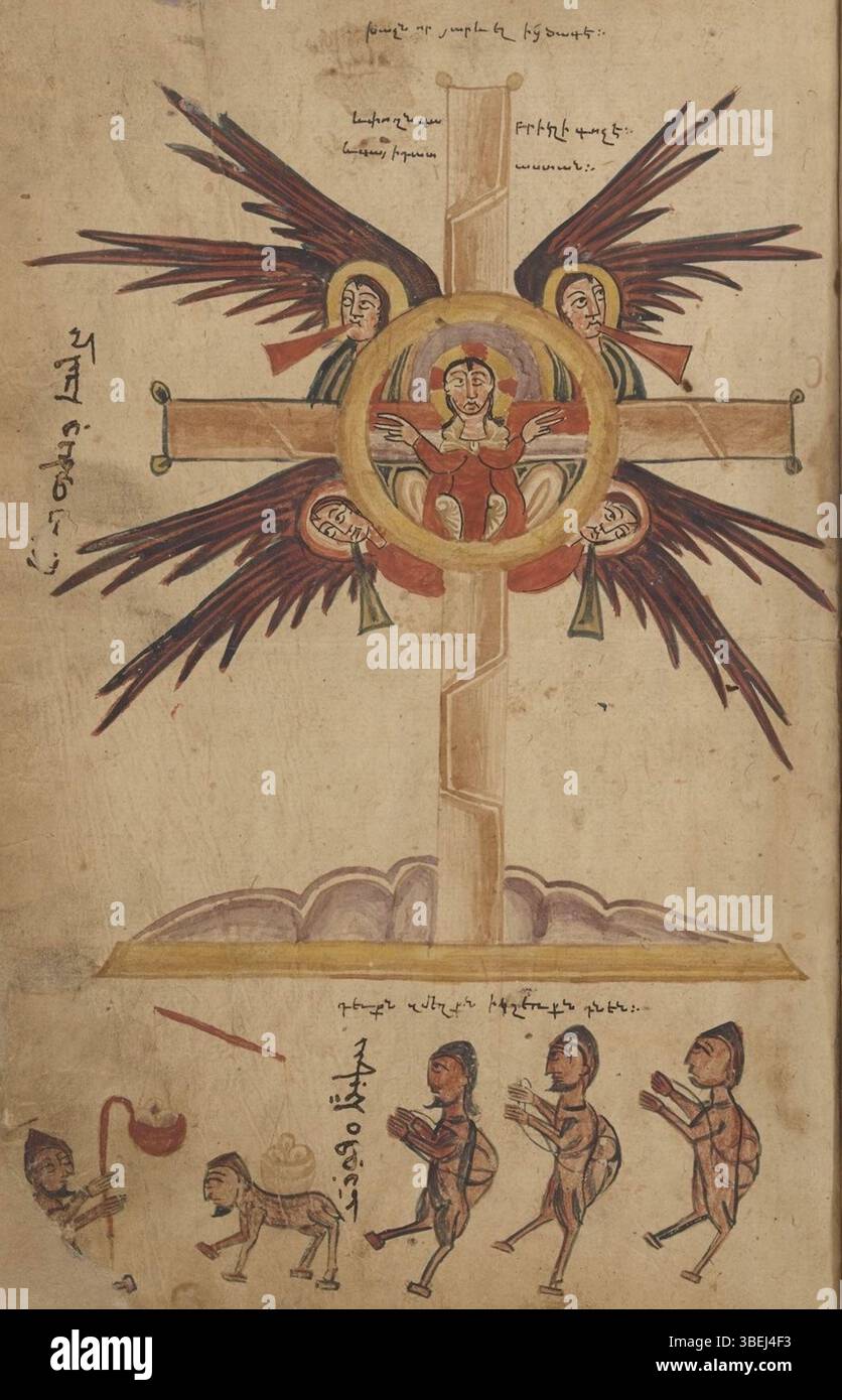 Nestorian Ritual Illustration of the Last Judgment from folio 7v of the 16th-century ...