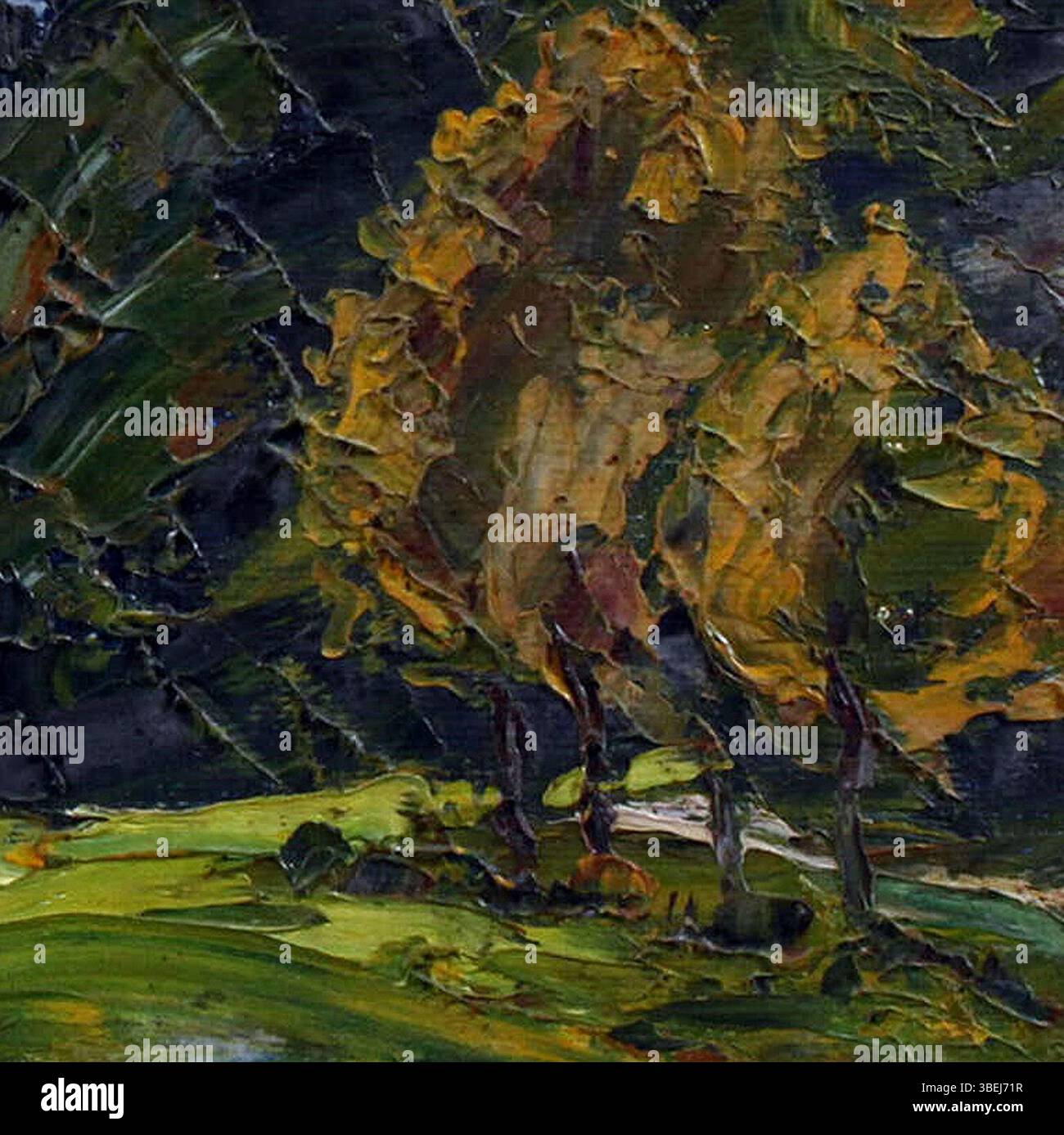 This artwork by Hugo Kreyssig demonstrates the use of thick, impasto painting technique, highlighting the texture of the brushstrokes. The piece, created before 1933, showcases Kreyssig's skill in manipulating paint for visual effect. Stock Photo