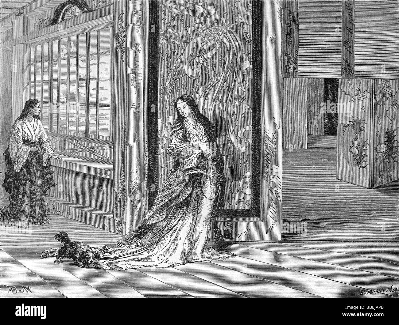 オイラの絵 Oiran Black and White Stock Photos & Images - Alamy