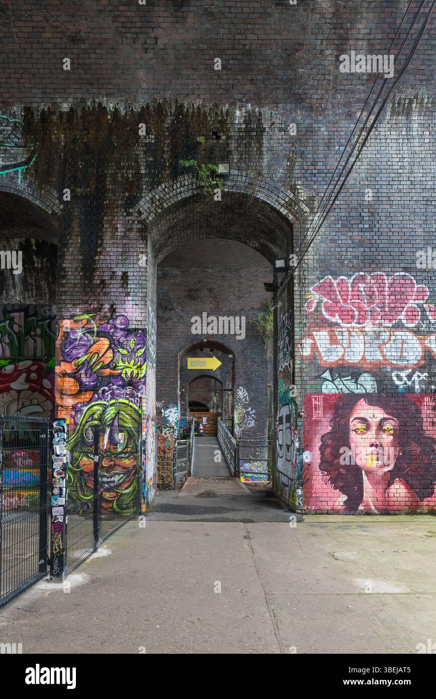 Street art on railway arches in Digbeth, Birmingham Stock Photo - Alamy