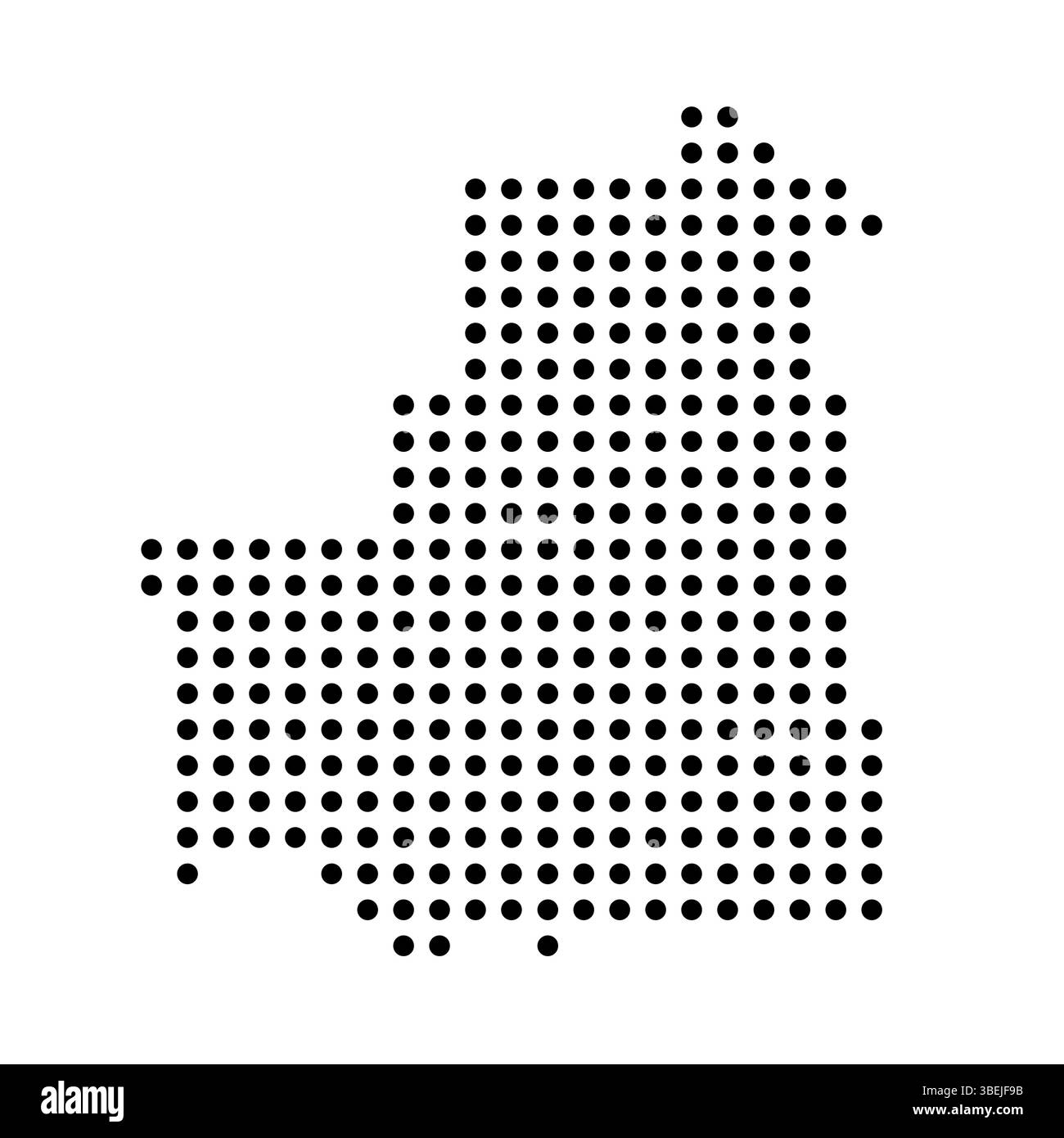 Mauritania country dotted map. Black spot pixel illustration isolated on white background. Vector circle mosaic. Stock Vector