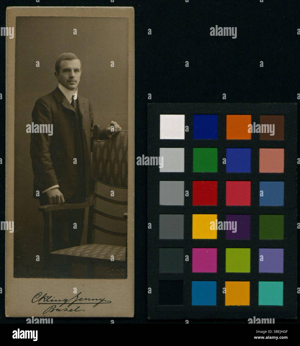This black-and-white cabinet card photograph features Traugott ...