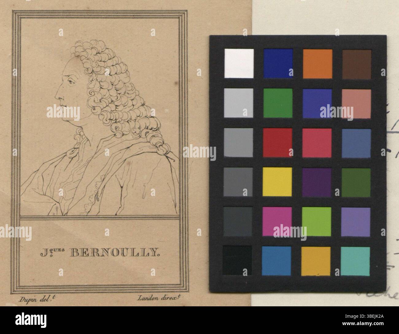 Copper engraving of the mathematician Johann Bernoulli-Falkner, created ...
