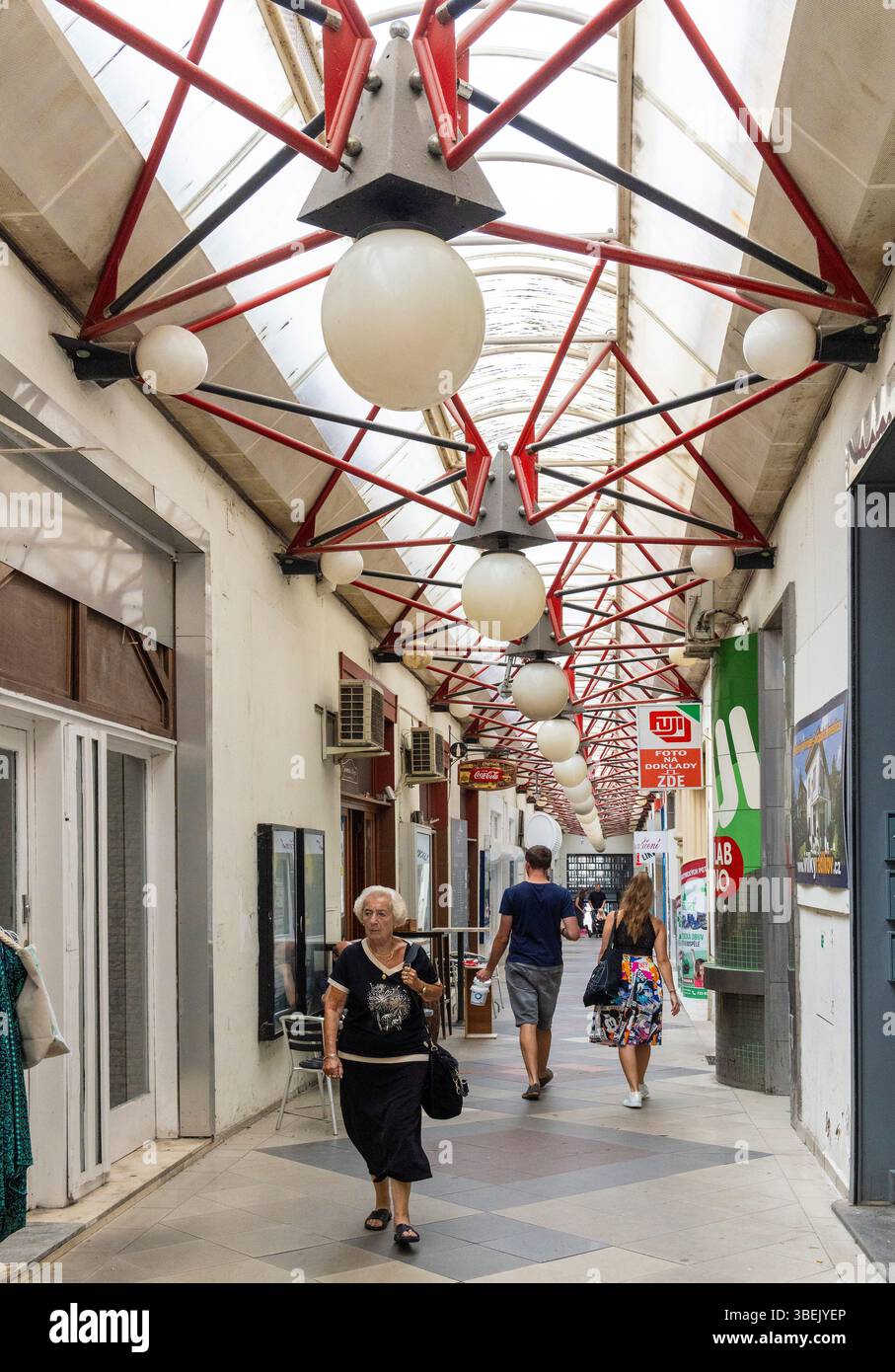 Covered shopping arcade, Olomouc, Moravia, Czech Republic Stock Photo