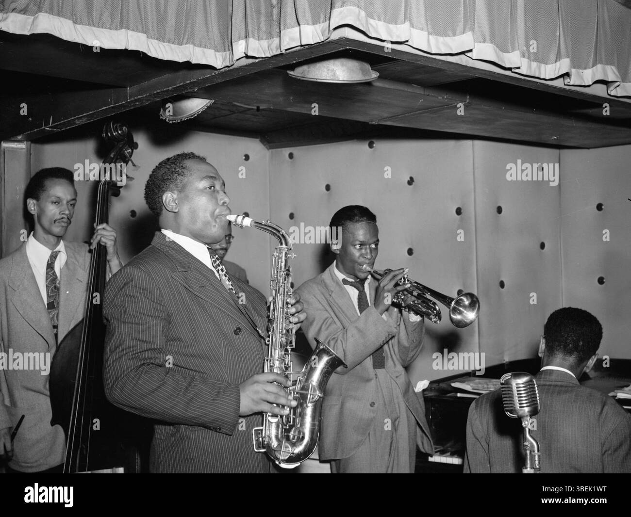 Primarily Davis Portrait of Charlie Parker, Tommy Potter, Miles Davis, Duke Jordan, and ...
