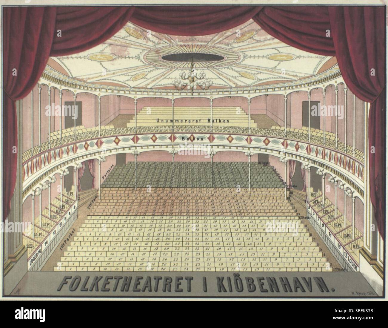 Depiction of the Folketeatret in Copenhagen, designed by architect ...