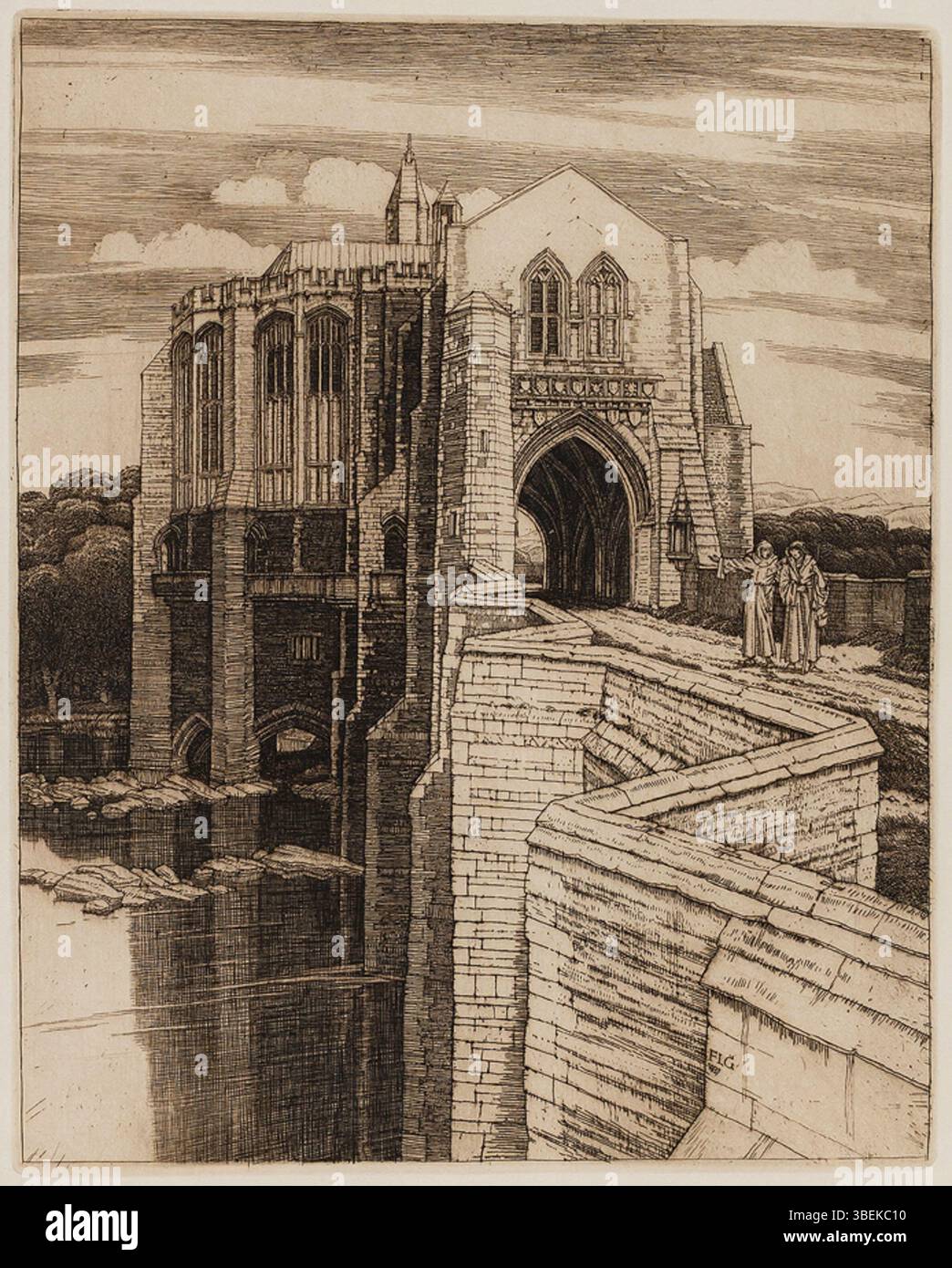 This etching, 'St Botolphs Bridge No.2', created by F. L. Griggs before ...