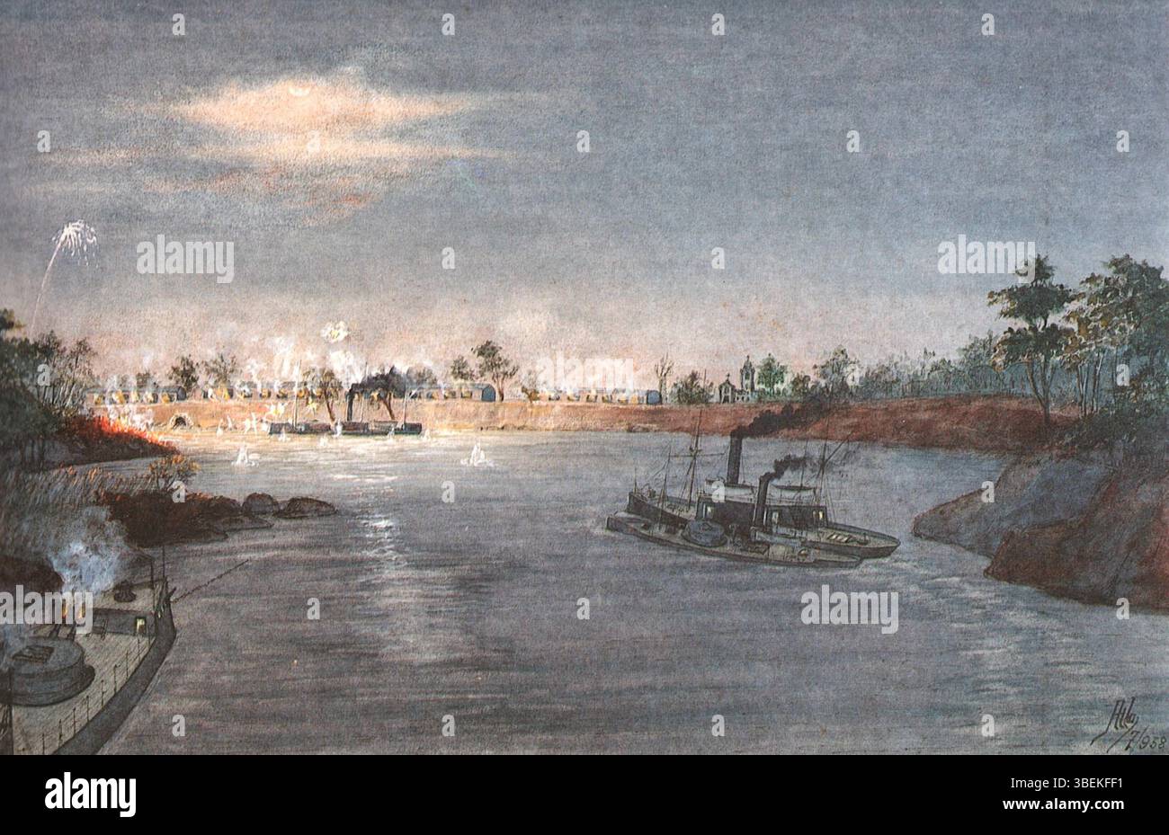 This watercolour by Brazilian admiral Trajano Augusto de Carvalho ...