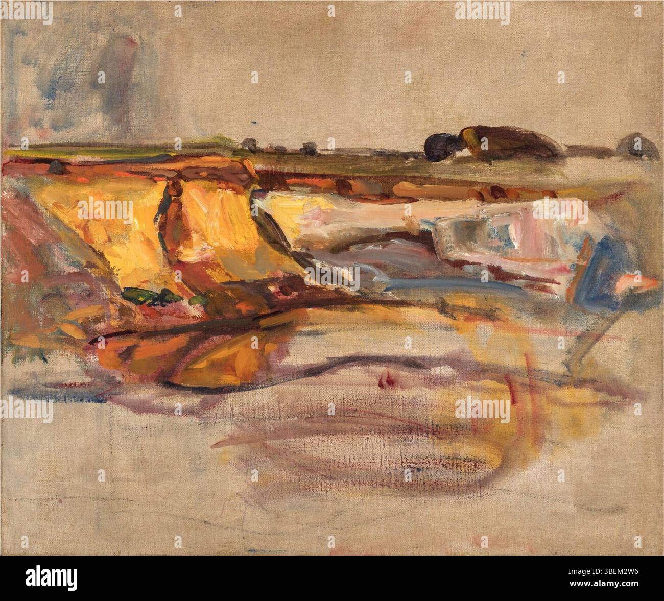 'Kiesgrube' (1907) by Adolf Hölzel depicts a gravel pit scene ...