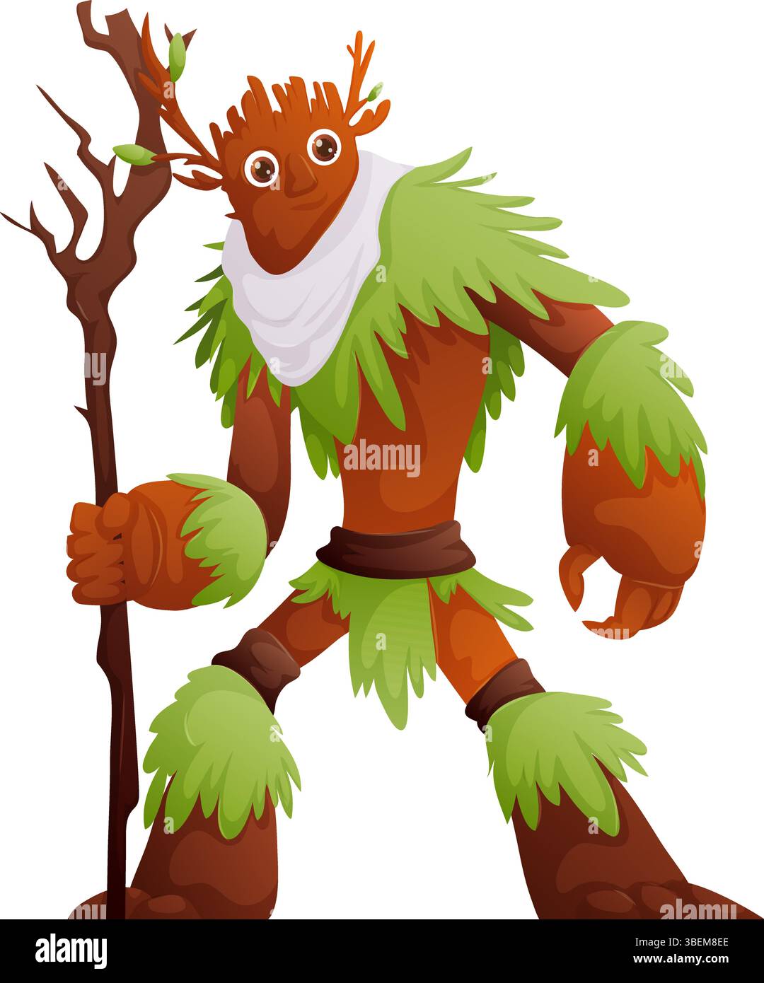 Treelike This whimsical vector illustration features a friendly forest guardian ...