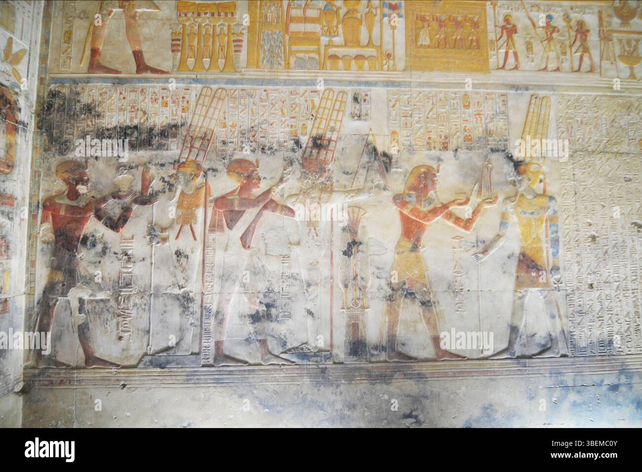 Interior of The Temple of Seti I known as the Great Temple of Abydos ...