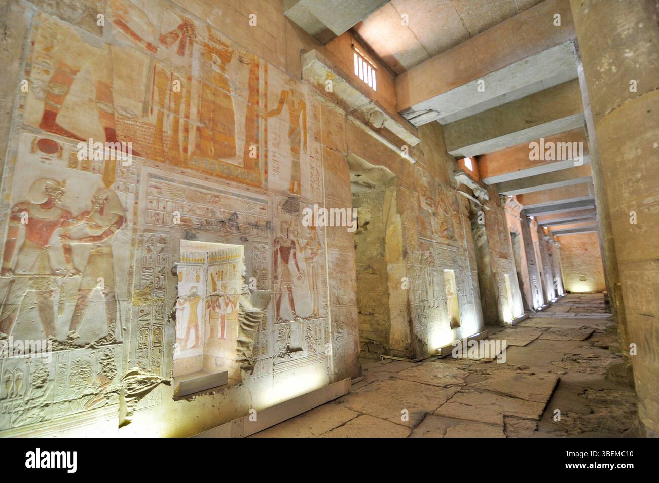 Interior of The Temple of Seti I known as the Great Temple of Abydos ...