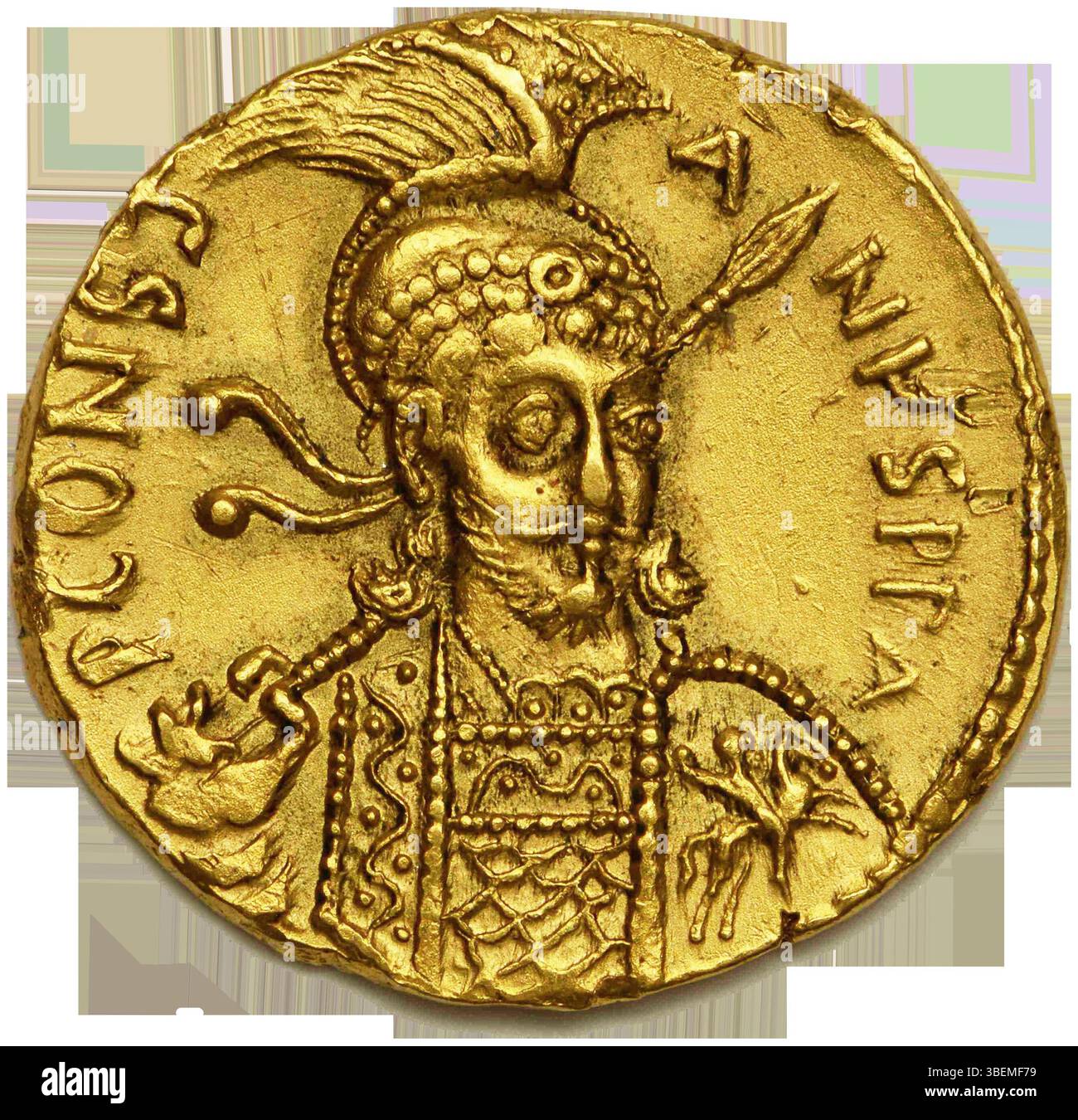 This solidus, minted during the reign of Emperor Constantine IV between ...