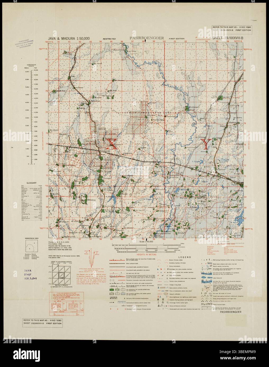 This 1:50,000 scale topographic map of Java and Madura was produced by ...