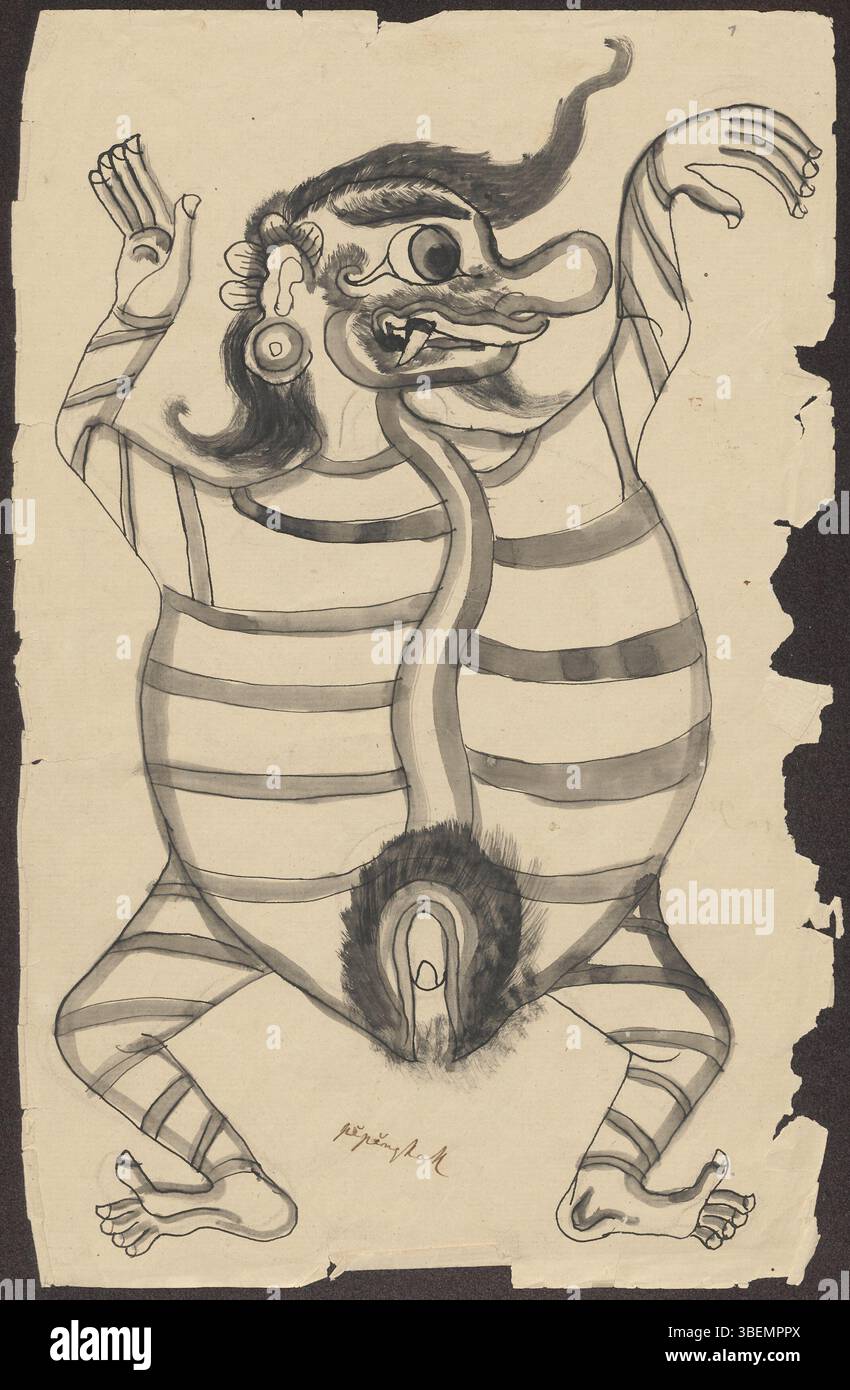 This illustration depicts various Balinese demons: (a) Buta jereng ...