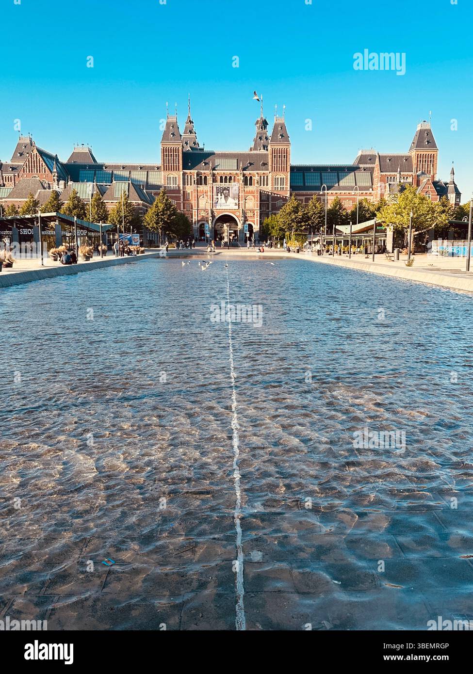Rijksmuseum Amsterdam The Netherlands 2025 sunny day blue sky - Smartphone Captured Stock Image