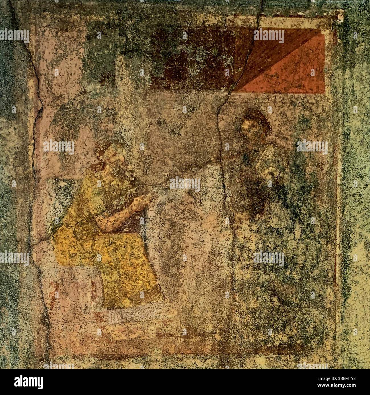 The middle section of the south wall in Room C of the House of the Ceii ...
