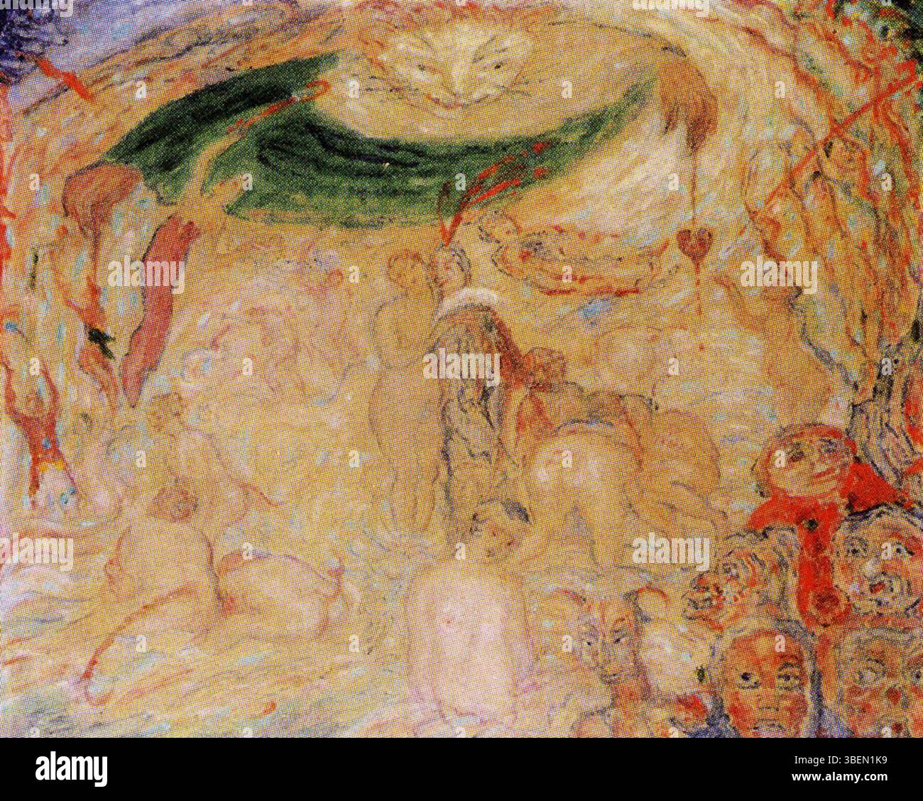 Grotesque Scene 'Modern Walpurgis' by James Ensor depicts a chaotic and surreal scene ...