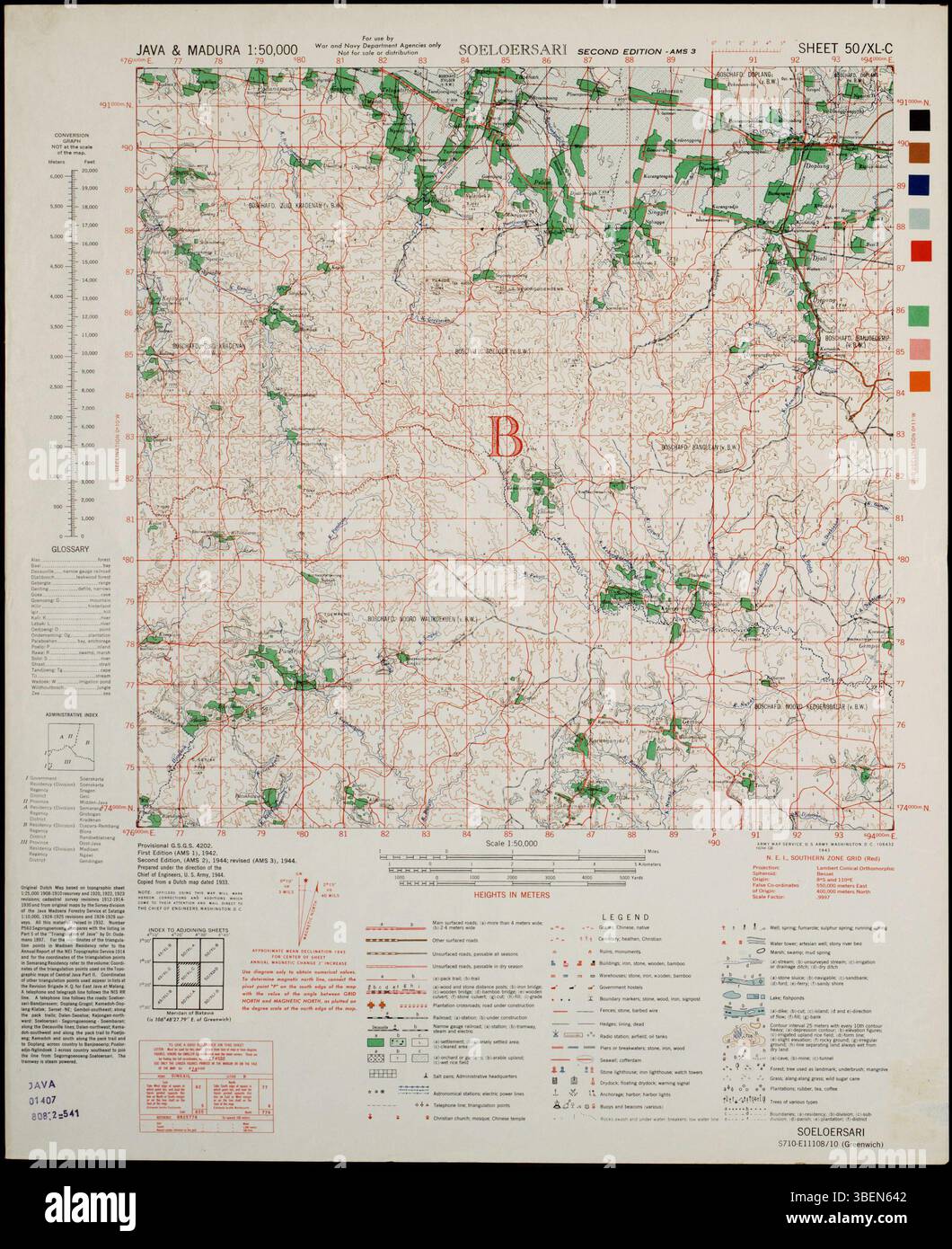 This map of Java and Madura, scaled at 1:50,000, was created by the U.S ...