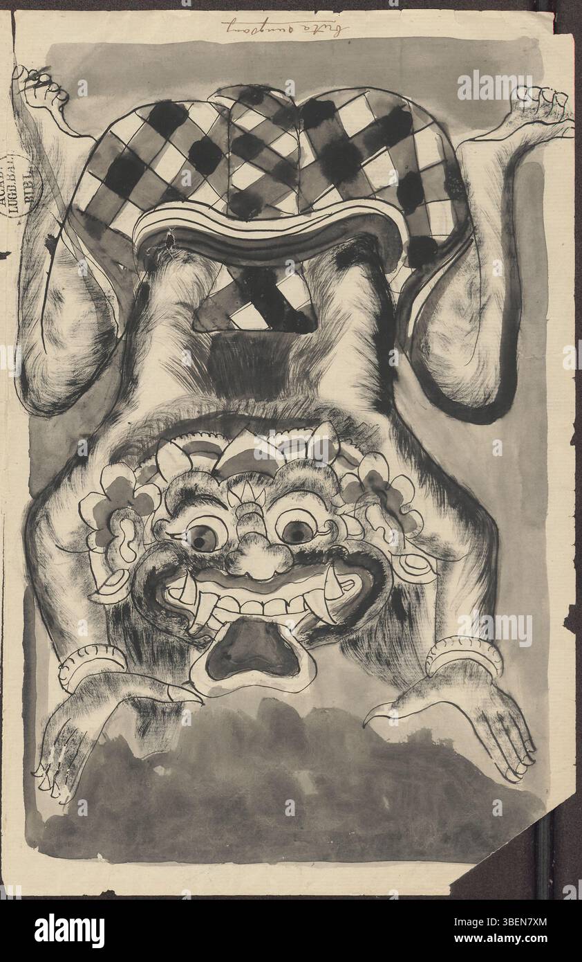 This illustration shows: (a) Buta sungsang, a demon depicted upside ...