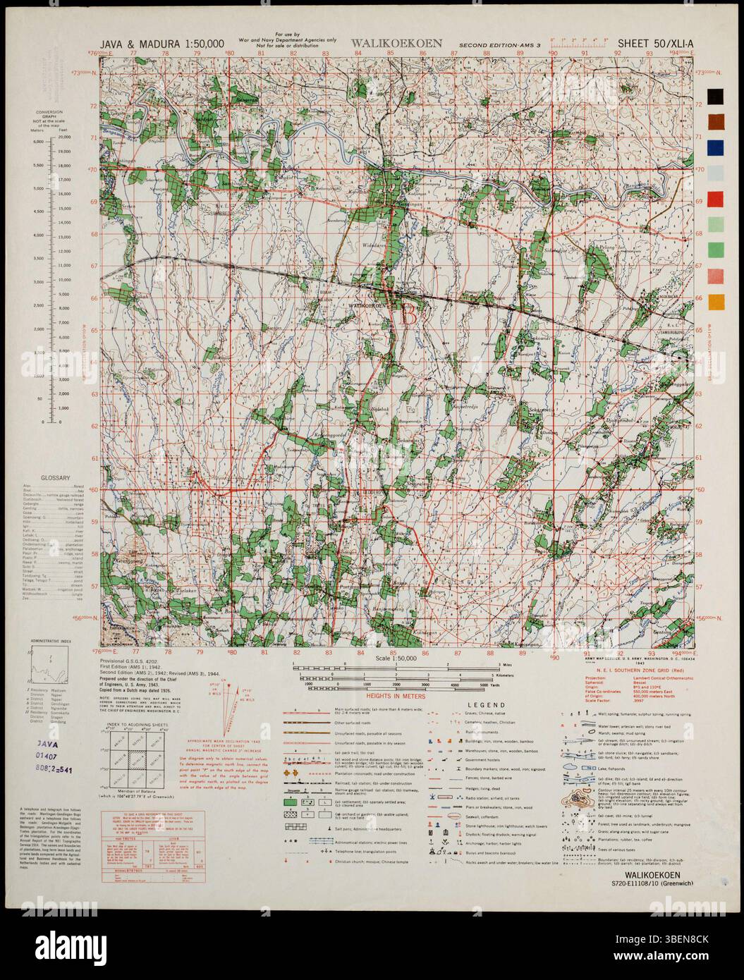 The U.S. Defence Mapping Agency's topographic map of Java and Madura ...
