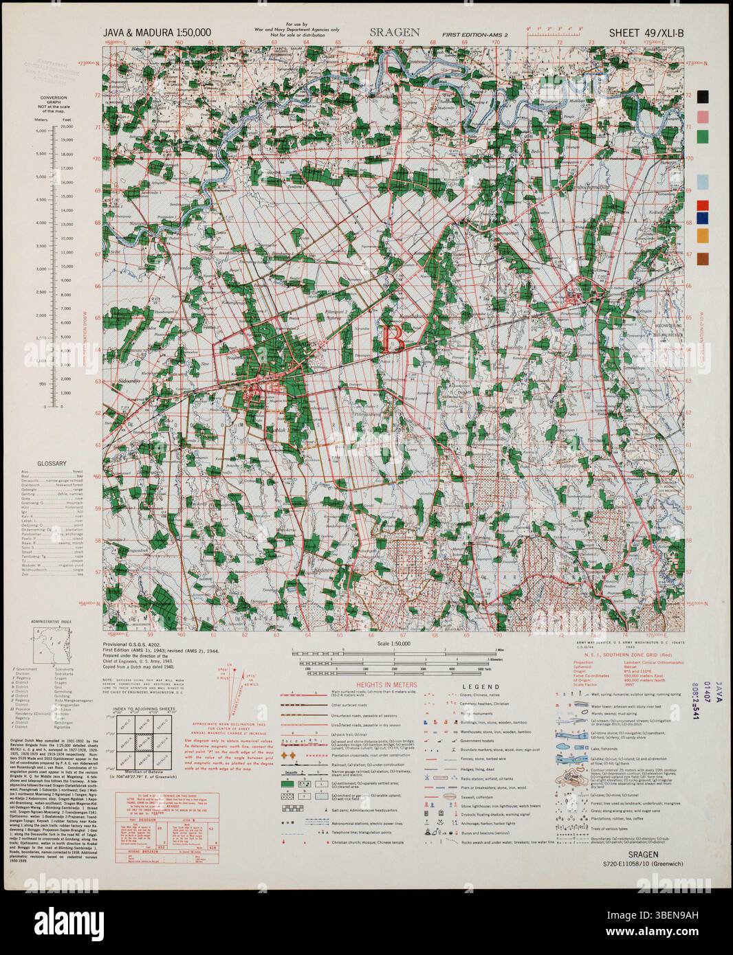 This 1:50,000 scale map of Java and Madura, produced by the U.S ...