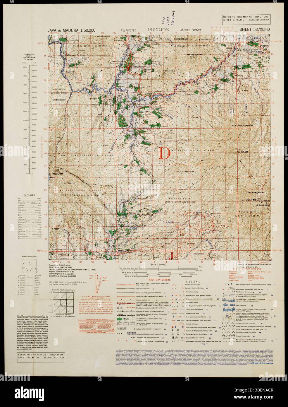 Page 344 from the 'Java & Madura 1:50.000' map series created by the US ...