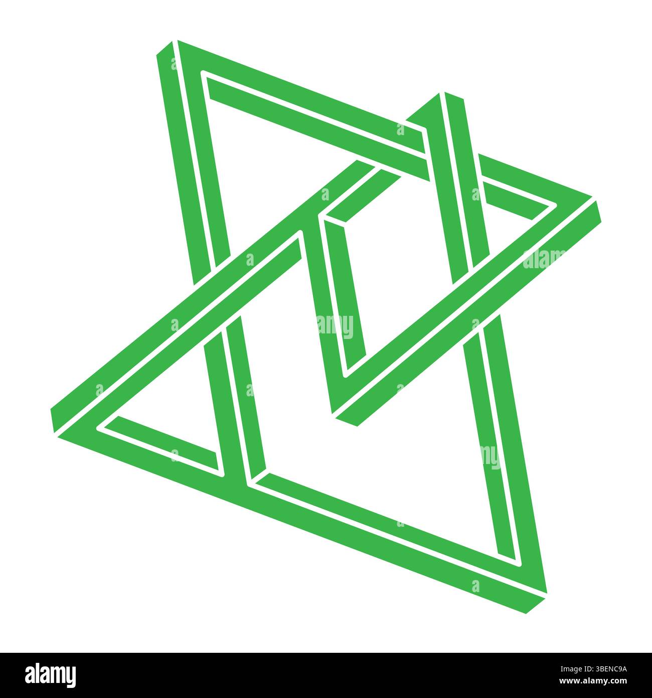 Optical illusion logo. Impossible shapes. Sacred geometry figures. Abstract eternal geometric objects. Impossible endless outline shapes. Optical art Stock Vector